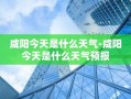 咸阳今天是什么天气-咸阳今天是什么天气预报