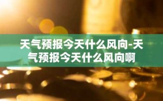 天气预报今天什么风向-天气预报今天什么风向啊