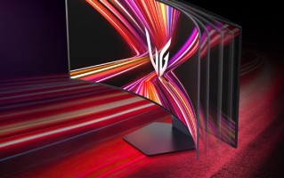 LG揭开全球首款可弯曲5K2K OLED显示器！可平可弯 几秒变形