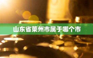 山东省莱州市属于哪个市