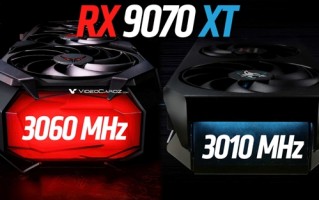 撼讯AMD RX 9070 XT暗黑犬/红魔突破3GHz大关！出厂最高3.06GHz