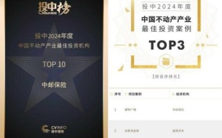 2024年度投中榜揭晓 中邮保险不动产投资获评最佳投资机构头部前十并独得最佳投资案例前三两席