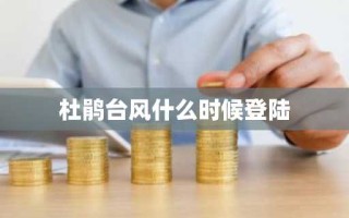 杜鹃台风什么时候登陆
