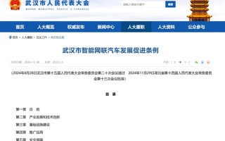 武汉公布智能网联汽车发展促进条例 确认无人驾驶交通事故责任划分