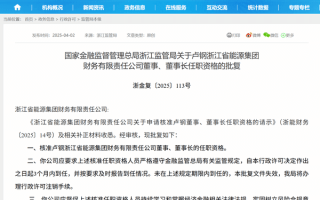 卢钢获批担任浙能财务公司董事长