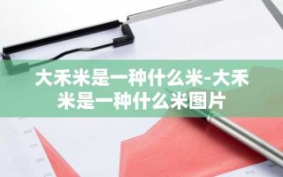大禾米是一种什么米-大禾米是一种什么米图片