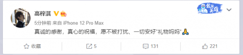 高梓淇发文祝福前妻蔡琳：一切安好“礼物妈妈”-第1张图片-芙蓉之城