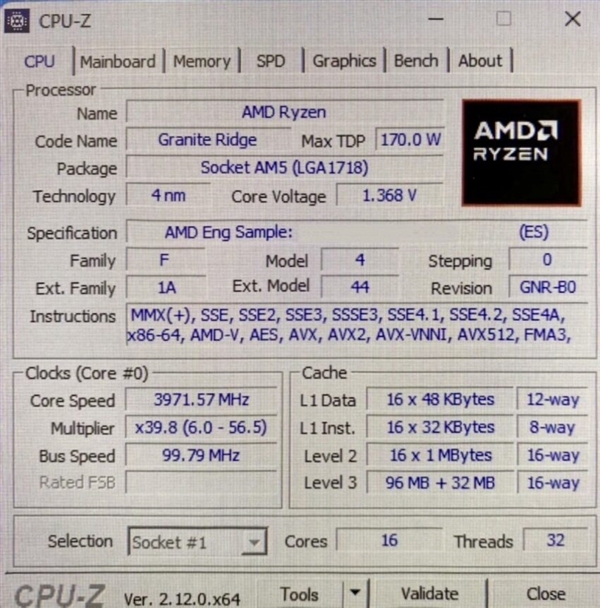性能起飞！AMD锐龙9 9950X3D细节曝光：5.65GHz、128MB L3缓存-第1张图片-芙蓉之城