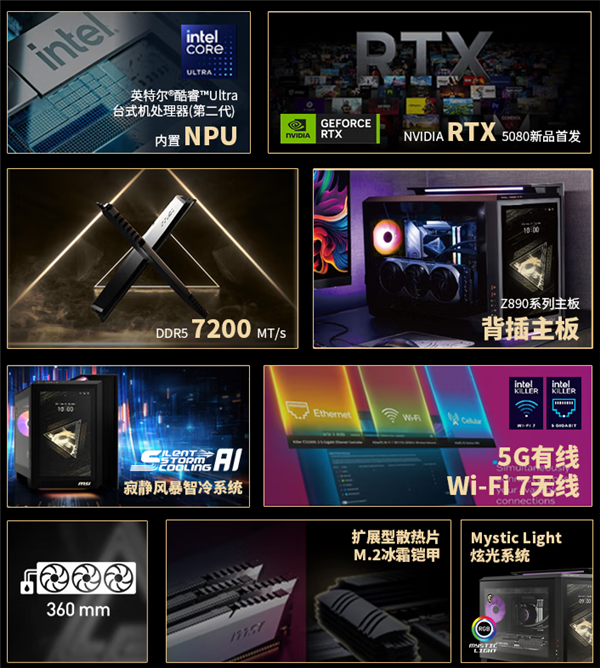 微星MEG VISION X AI幻影RTX 5080主机开售！机身自带13寸触控屏：到手29499元-第2张图片-芙蓉之城