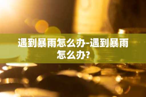 遇到暴雨怎么办-遇到暴雨怎么办?-第1张图片-芙蓉之城
