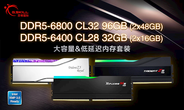 芝奇发布96GB DDR5-6800豪华内存套装：CL32低时序-第1张图片-芙蓉之城