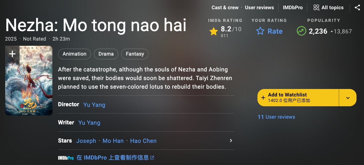 《哪吒之魔童闹海》票房超67亿，成全球电影史上单一市场票房最高的影片-第1张图片-芙蓉之城