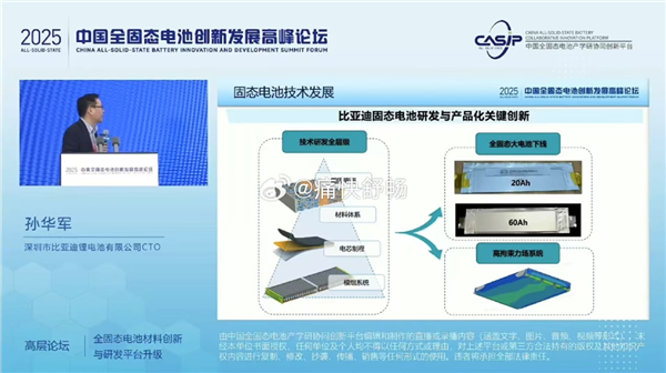 比亚迪成功下线60Ah固态电池 2030年实现大规模商业化-第1张图片-芙蓉之城