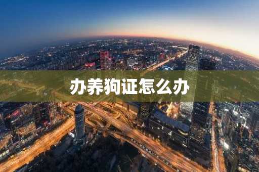 办养狗证怎么办-第1张图片-芙蓉之城