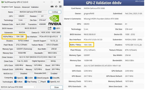 曝RTX 50笔记本也存在ROP单元丢失！NVIDIA否认-第2张图片-芙蓉之城
