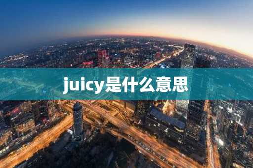 juicy是什么意思-第1张图片-芙蓉之城