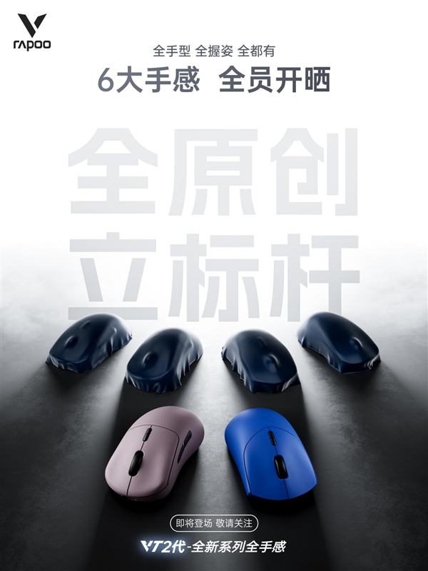 雷柏VT2代全新无线电竞鼠标系列-全原创立标杆 多手型6大ID谍照亮相-第1张图片-芙蓉之城
