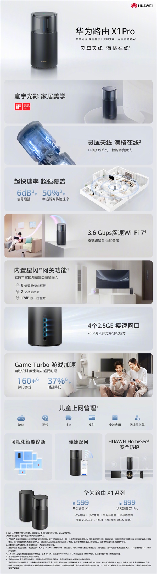华为最美旗舰路由来了！华为路由X1系列发布：599元起 全2.5GE网口 自研芯片-第8张图片-芙蓉之城