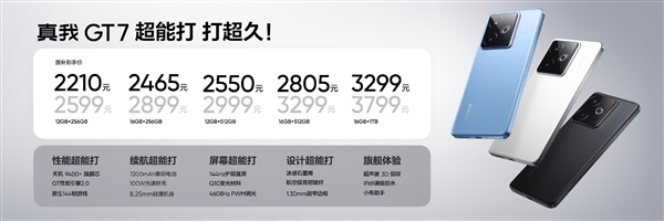 国补价2210元起！真我GT7发布：天玑9400+配7200mAh性能续航双冠王-第6张图片-芙蓉之城