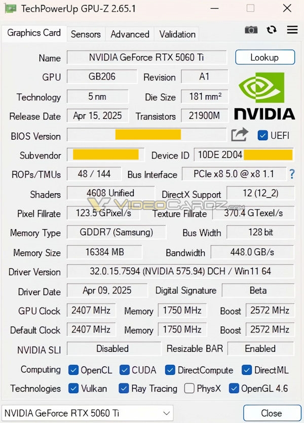 3599元起买吗！RTX 5060 Ti 16GB完整规格流出-第1张图片-芙蓉之城