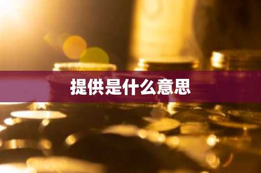 提供是什么意思-第1张图片-芙蓉之城