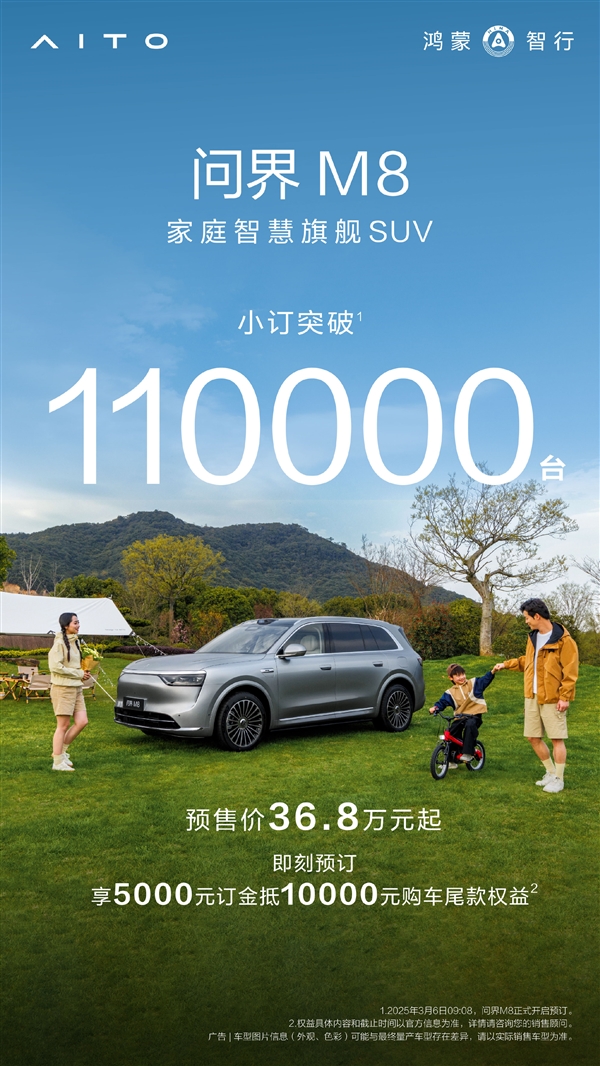一堆“9”系SUV难了！全新问界M8小定已破11万辆-第1张图片-芙蓉之城