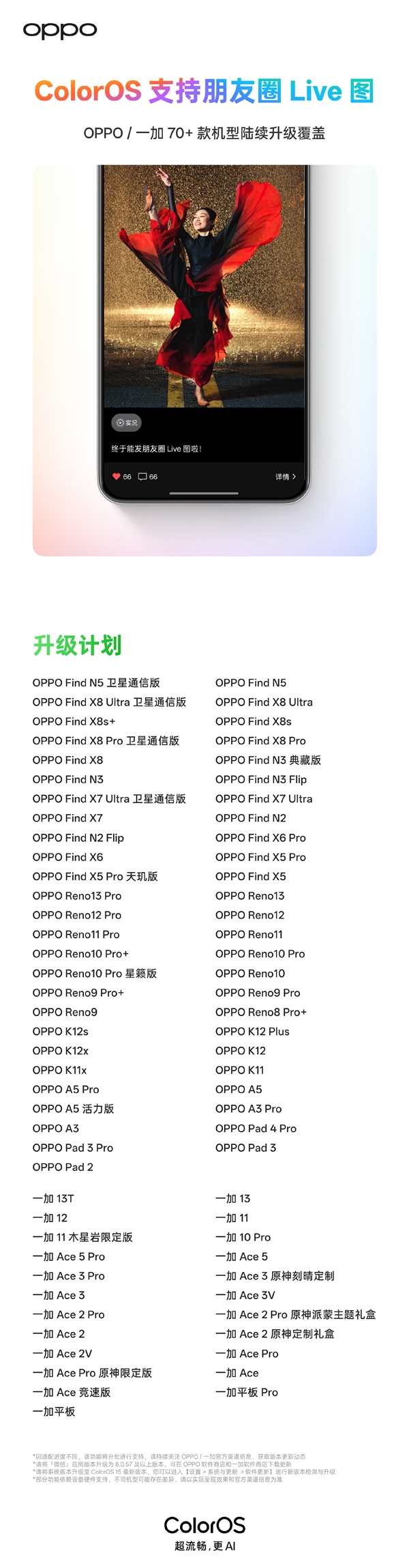 OPPO/一加官宣支持微信朋友圈发布Live图：陆续覆盖70+机型-第3张图片-芙蓉之城