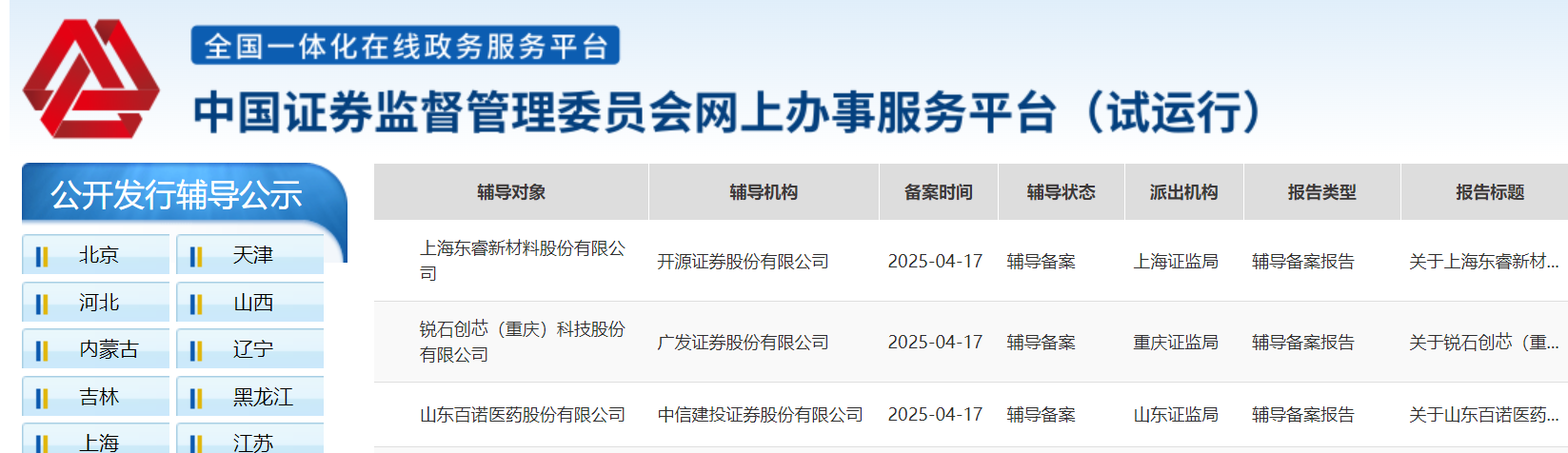 新增三家公司完成IPO辅导备案 两家欲登陆北交所-第1张图片-芙蓉之城