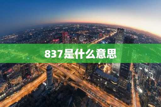 837是什么意思-第1张图片-芙蓉之城
