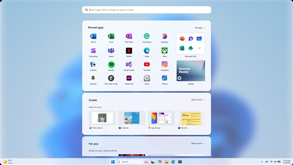 微软展示Windows 11五种开始菜单概念图：可能永远不会发布-第6张图片-芙蓉之城