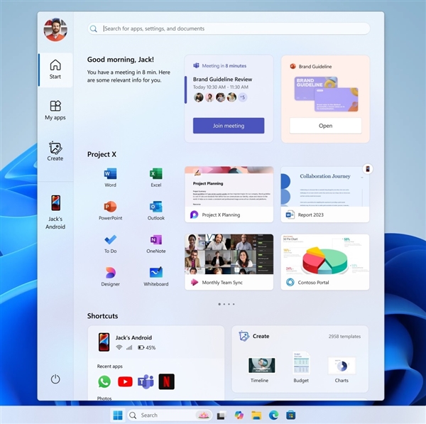 微软展示Windows 11五种开始菜单概念图：可能永远不会发布-第4张图片-芙蓉之城